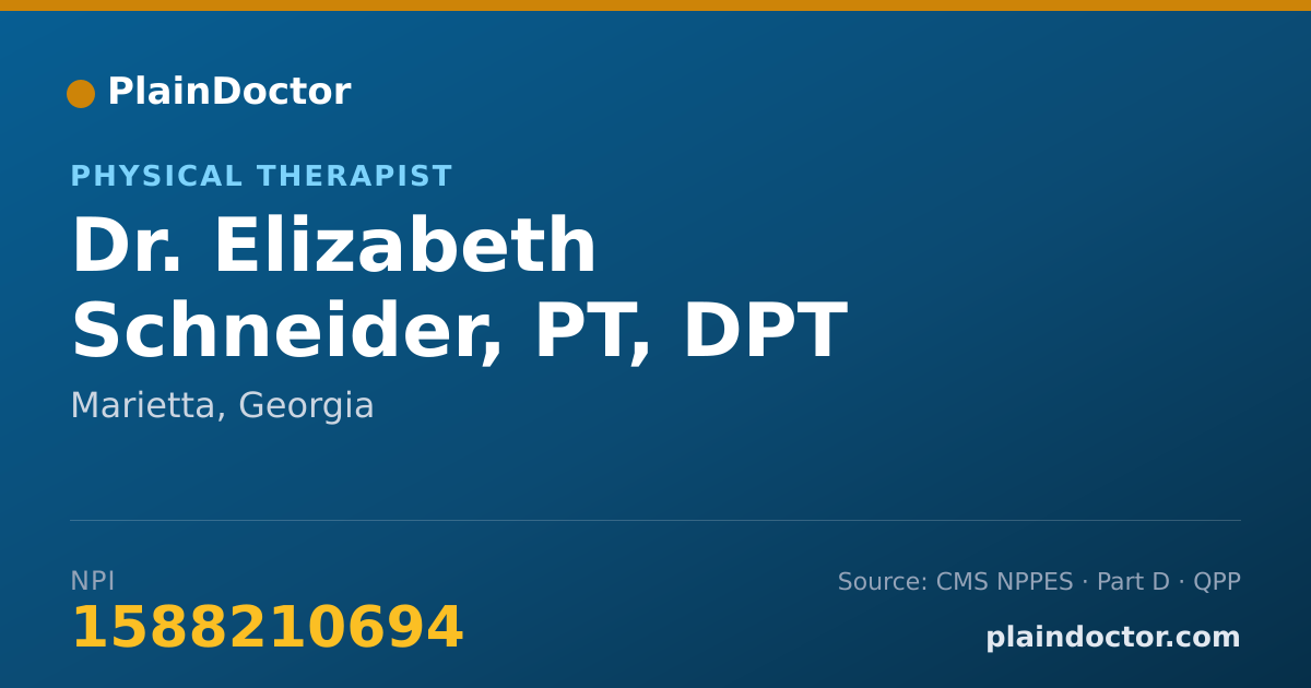 Shareable card for Elizabeth Schneider, PT, DPT - Physical Therapist, Marietta, GA