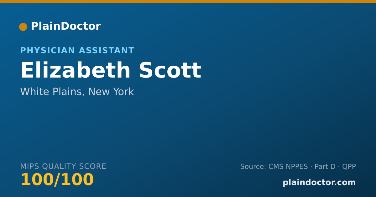 Shareable card for Elizabeth Scott - Physician Assistant, White Plains, NY