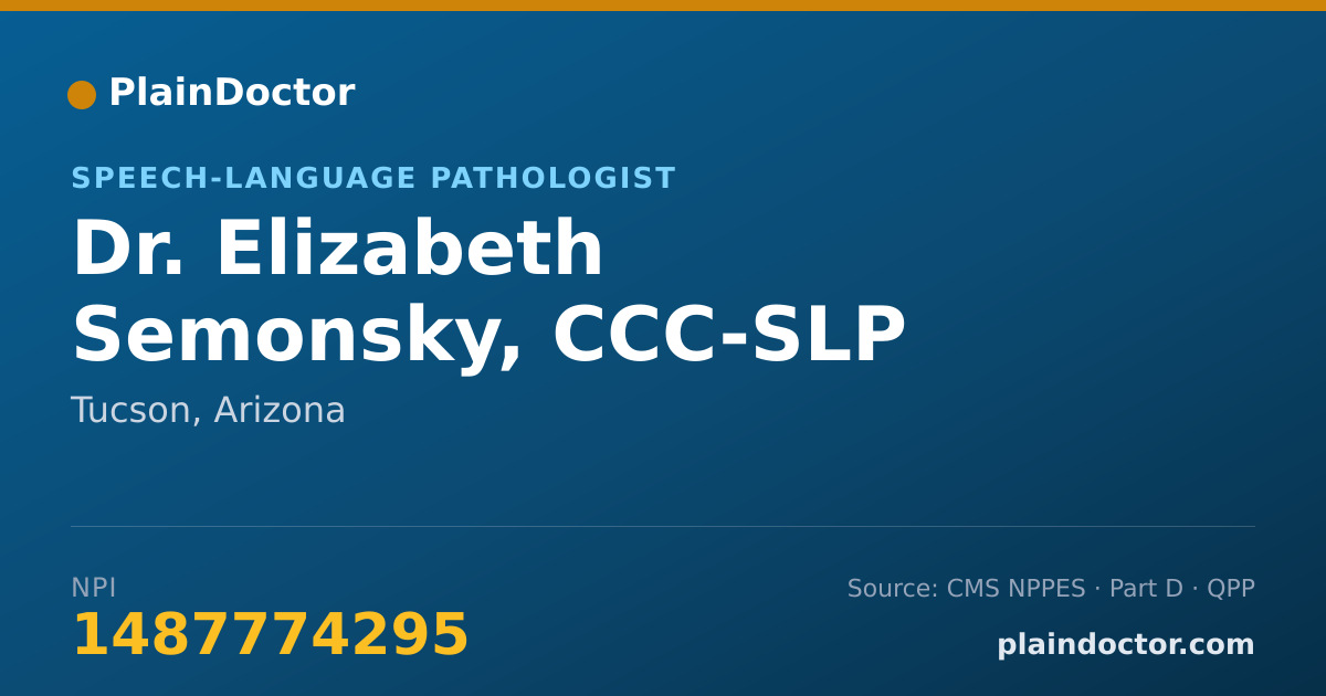 Shareable card for Elizabeth Semonsky, CCC-SLP - Speech-Language Pathologist, Tucson, AZ