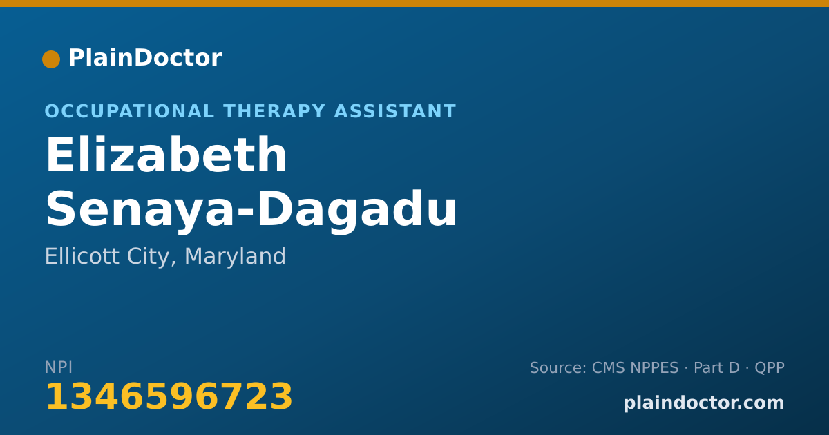 Shareable card for Elizabeth Senaya-Dagadu - Occupational Therapy Assistant, Ellicott City, MD