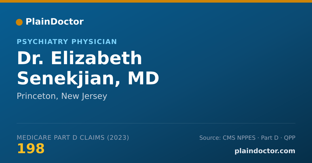 Shareable card for Elizabeth Senekjian, MD - Psychiatry Physician, Princeton, NJ