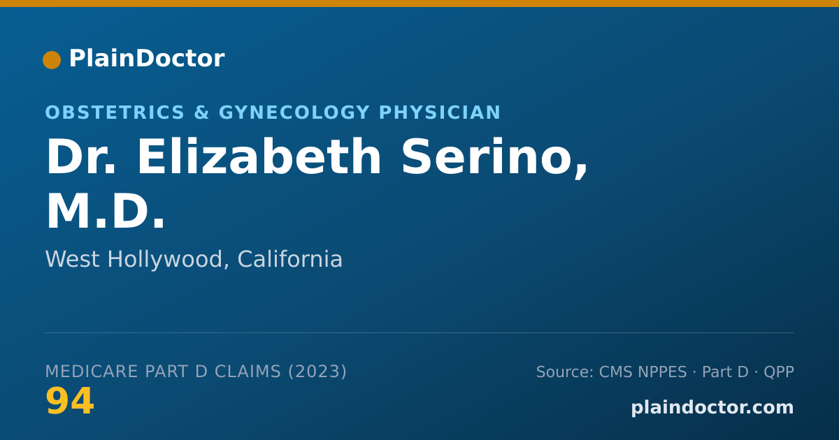 Shareable card for Elizabeth Serino, M.D. - Obstetrics & Gynecology Physician, West Hollywood, CA