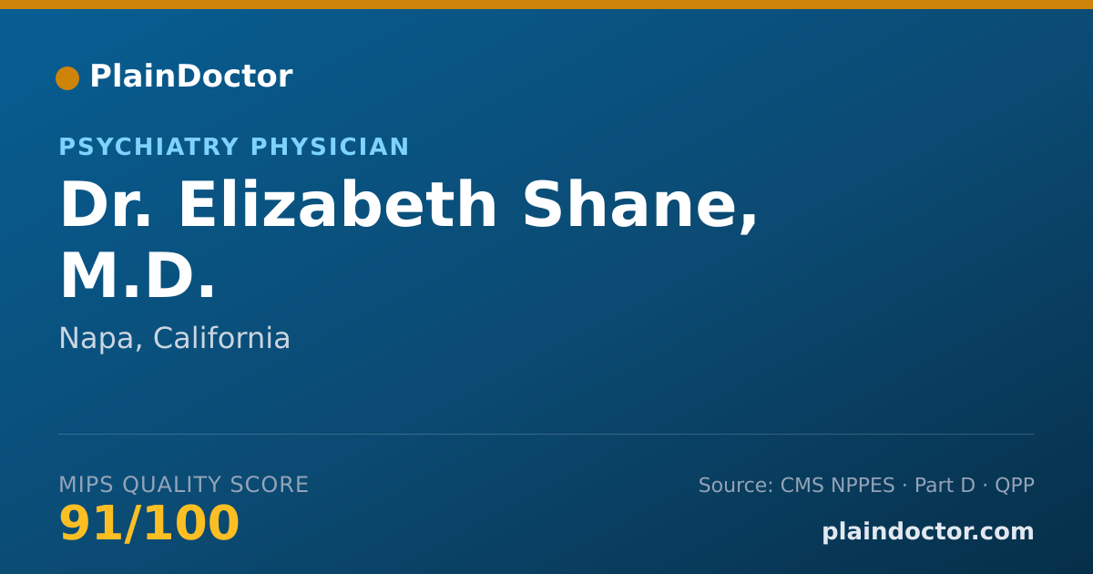 Shareable card for Elizabeth Shane, M.D. - Psychiatry Physician, Napa, CA