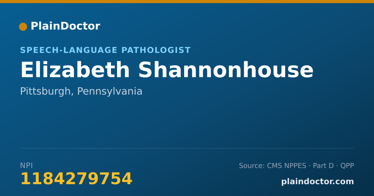 Shareable card for Elizabeth Shannonhouse - Speech-Language Pathologist, Pittsburgh, PA