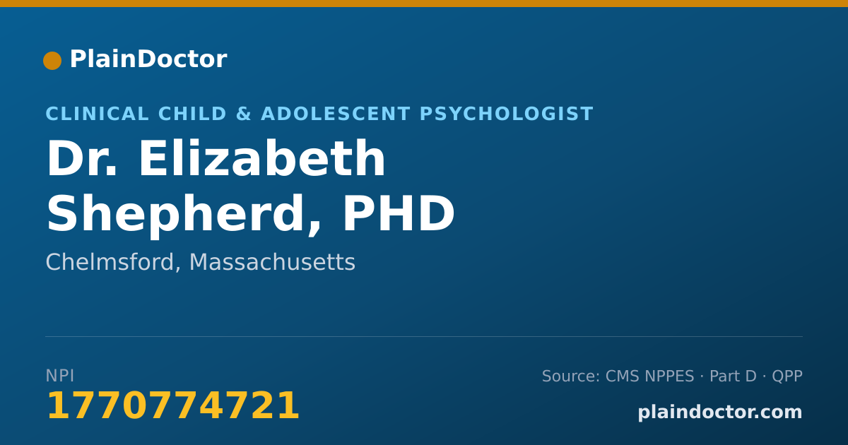 Shareable card for Elizabeth Shepherd, PHD - Clinical Child & Adolescent Psychologist, Chelmsford, MA