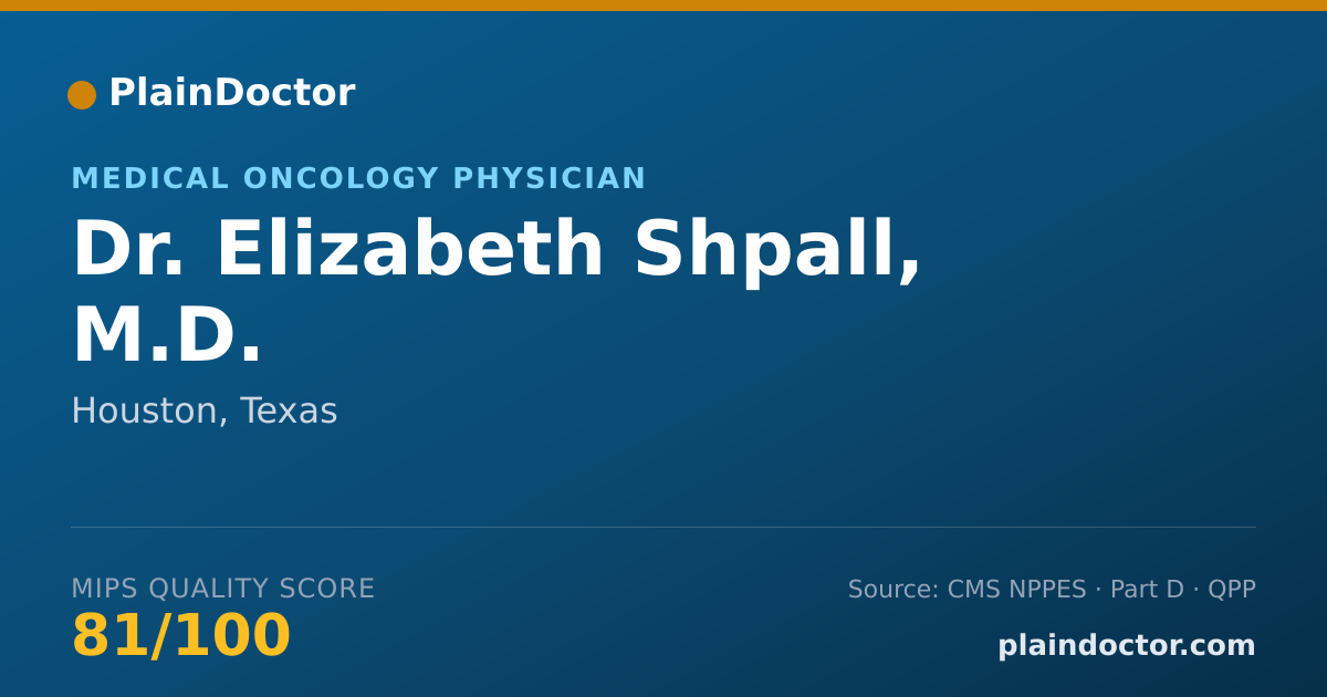Shareable card for Elizabeth Shpall, M.D. - Medical Oncology Physician, Houston, TX