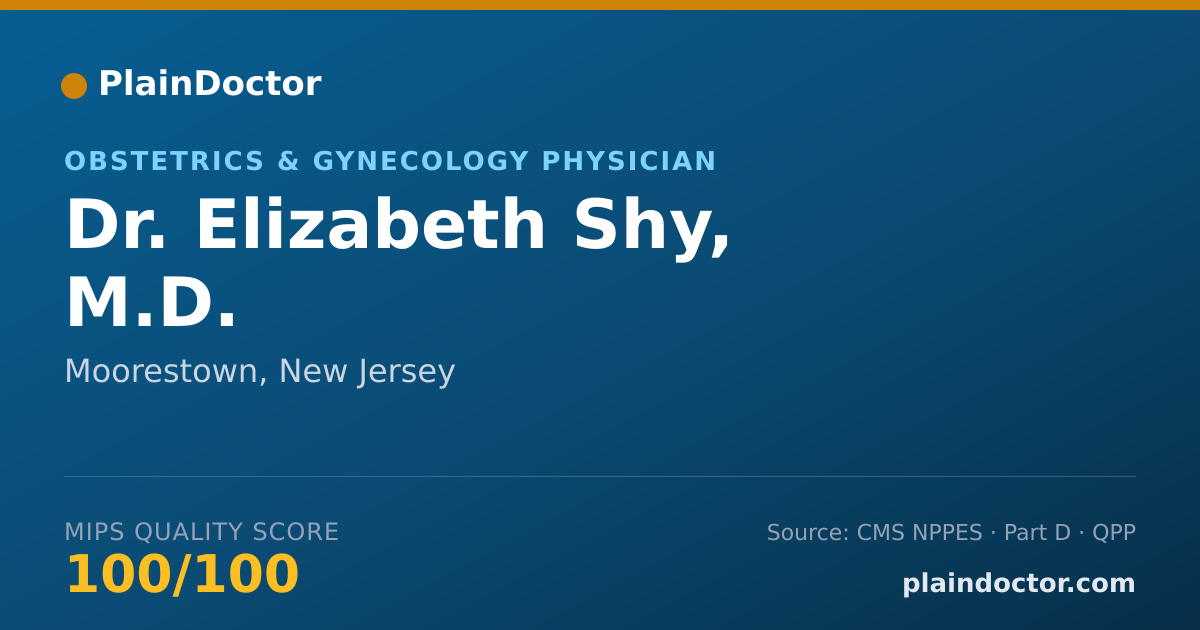 Shareable card for Elizabeth Shy, M.D. - Obstetrics & Gynecology Physician, Moorestown, NJ