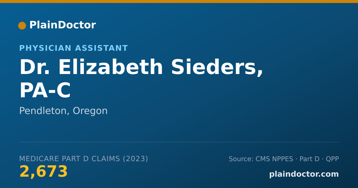 Shareable card for Elizabeth Sieders, PA-C - Physician Assistant, Pendleton, OR
