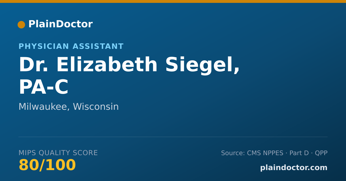 Shareable card for Elizabeth Siegel, PA-C - Physician Assistant, Milwaukee, WI
