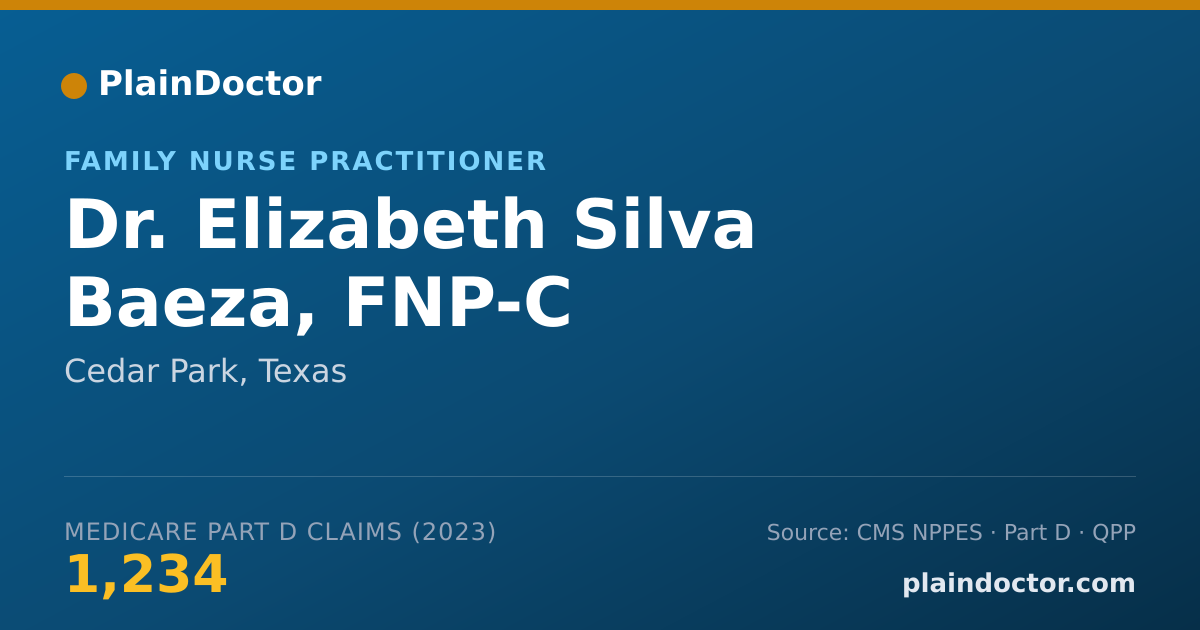 Shareable card for Elizabeth Silva Baeza, FNP-C - Family Nurse Practitioner, Cedar Park, TX