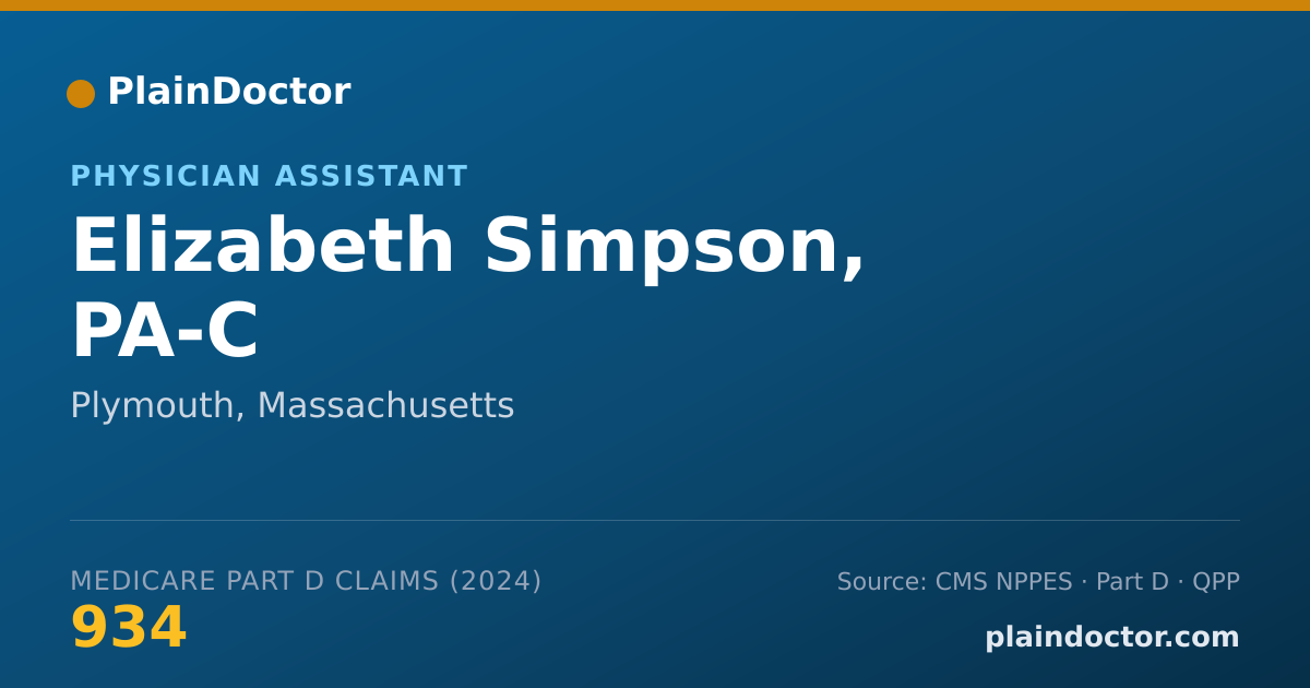 Shareable card for Elizabeth Simpson, PA-C - Physician Assistant, Plymouth, MA