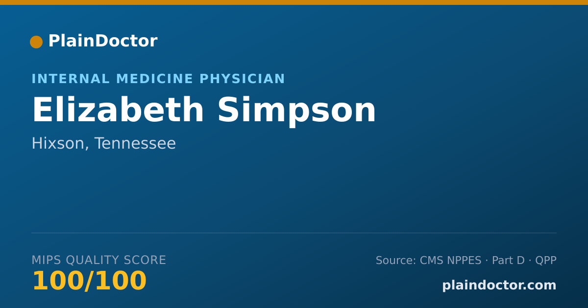 Shareable card for Elizabeth Simpson - Internal Medicine Physician, Hixson, TN