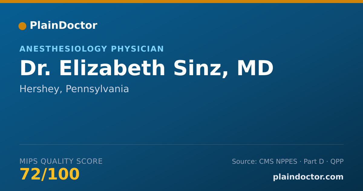 Shareable card for Elizabeth Sinz, MD - Pain Medicine (Anesthesiology) Physician, Hershey, PA