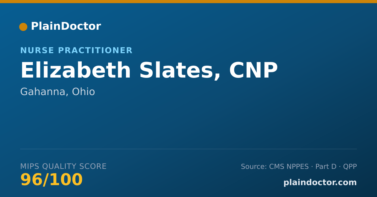 Shareable card for Elizabeth Slates, CNP - Registered Nurse, Gahanna, OH