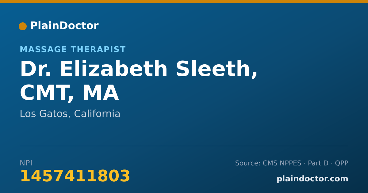 Shareable card for Elizabeth Sleeth, CMT, MA - Massage Therapist, Los Gatos, CA