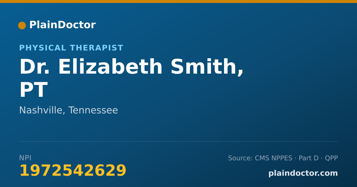 Shareable card for Elizabeth Smith, PT - Physical Therapist, Nashville, TN