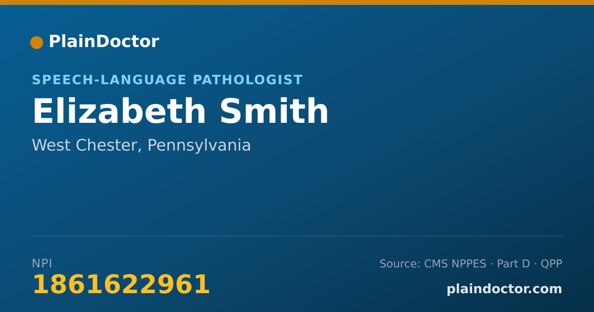 Shareable card for Elizabeth Smith - Speech-Language Pathologist, West Chester, PA