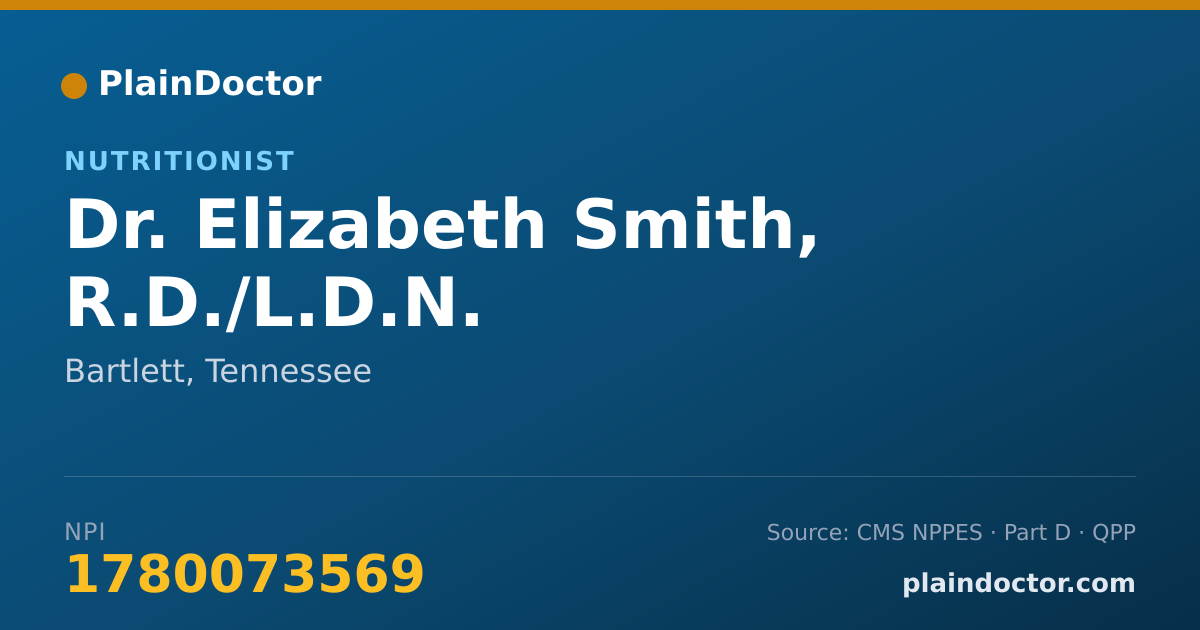 Shareable card for Elizabeth Smith, R.D./L.D.N. - Nutritionist, Bartlett, TN