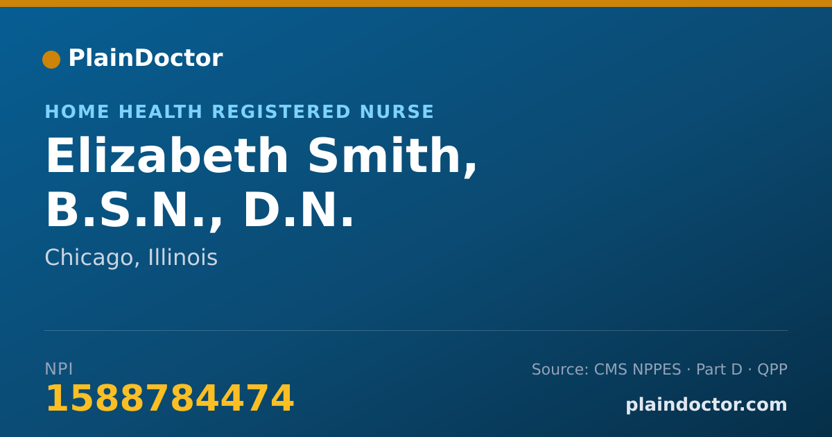 Shareable card for Elizabeth Smith, B.S.N., D.N. - Home Health Registered Nurse, Chicago, IL