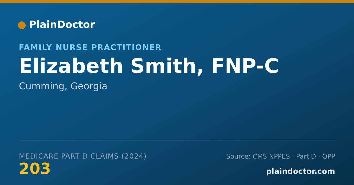 Shareable card for Elizabeth Smith, FNP-C - Family Nurse Practitioner, Cumming, GA