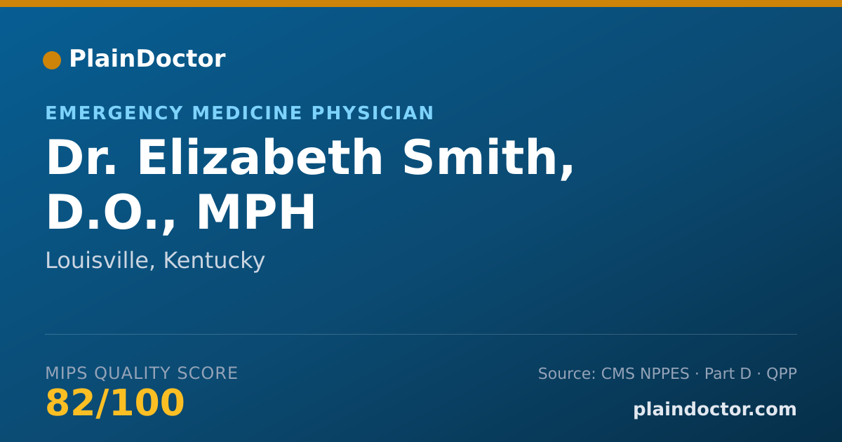 Shareable card for Elizabeth Smith, D.O., MPH - Emergency Medicine Physician, Louisville, KY