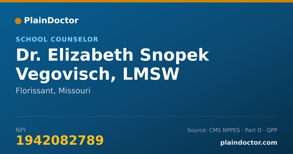 Shareable card for Elizabeth Snopek Vegovisch, LMSW - School Counselor, Florissant, MO