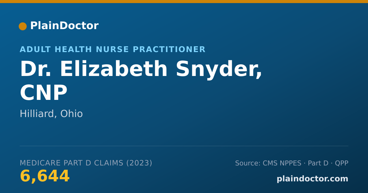 Shareable card for Elizabeth Snyder, CNP - Adult Health Nurse Practitioner, Hilliard, OH