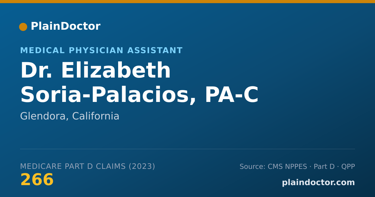 Shareable card for Elizabeth Soria-Palacios, PA-C - Medical Physician Assistant, Glendora, CA