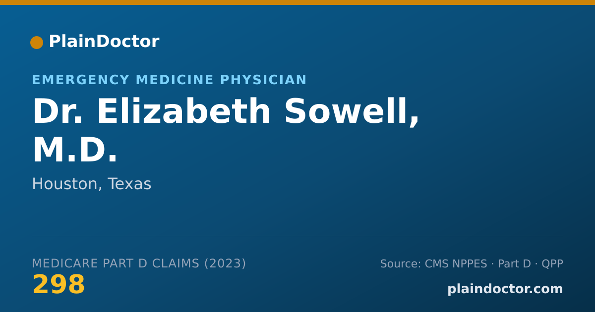 Shareable card for Elizabeth Sowell, M.D. - Emergency Medicine Physician, Houston, TX