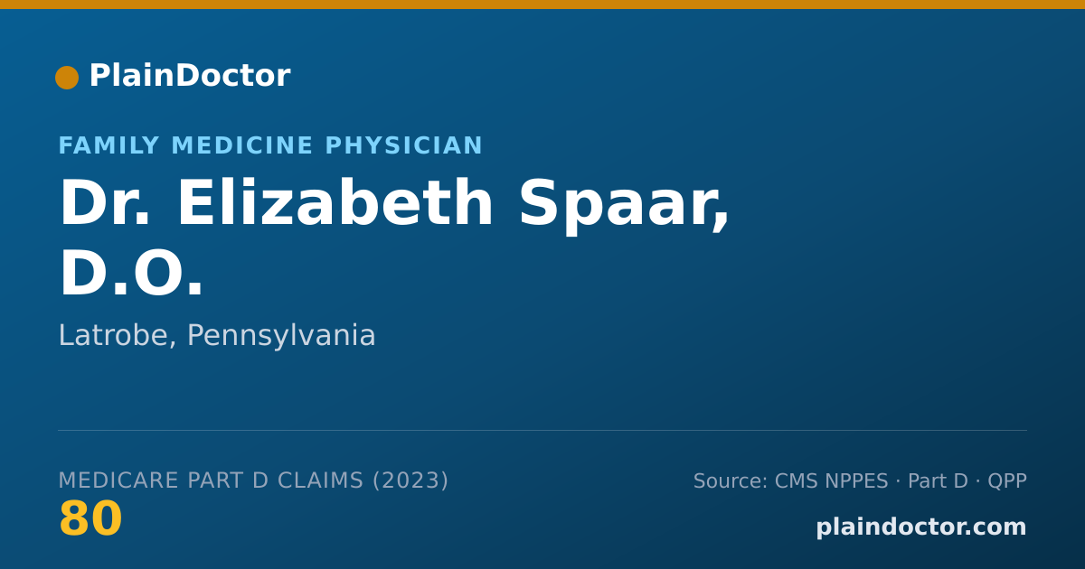 Shareable card for Elizabeth Spaar, D.O. - Family Medicine Physician, Latrobe, PA