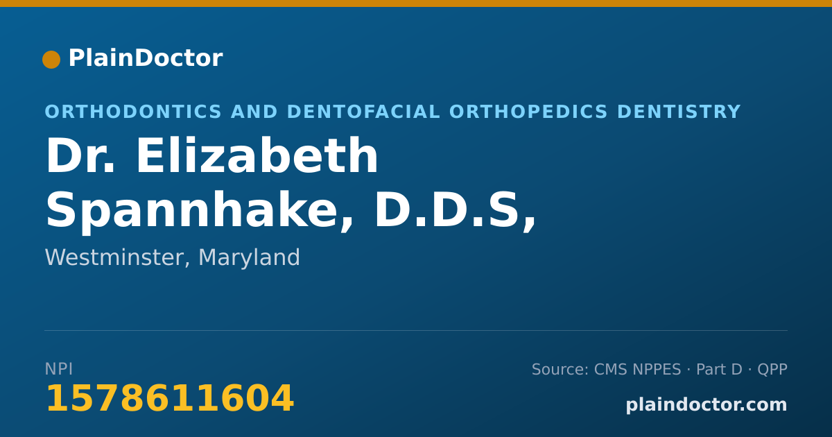 Shareable card for Elizabeth Spannhake, D.D.S, M.S., M.P.H - Orthodontics and Dentofacial Orthopedics Dentistry, Westminster, MD
