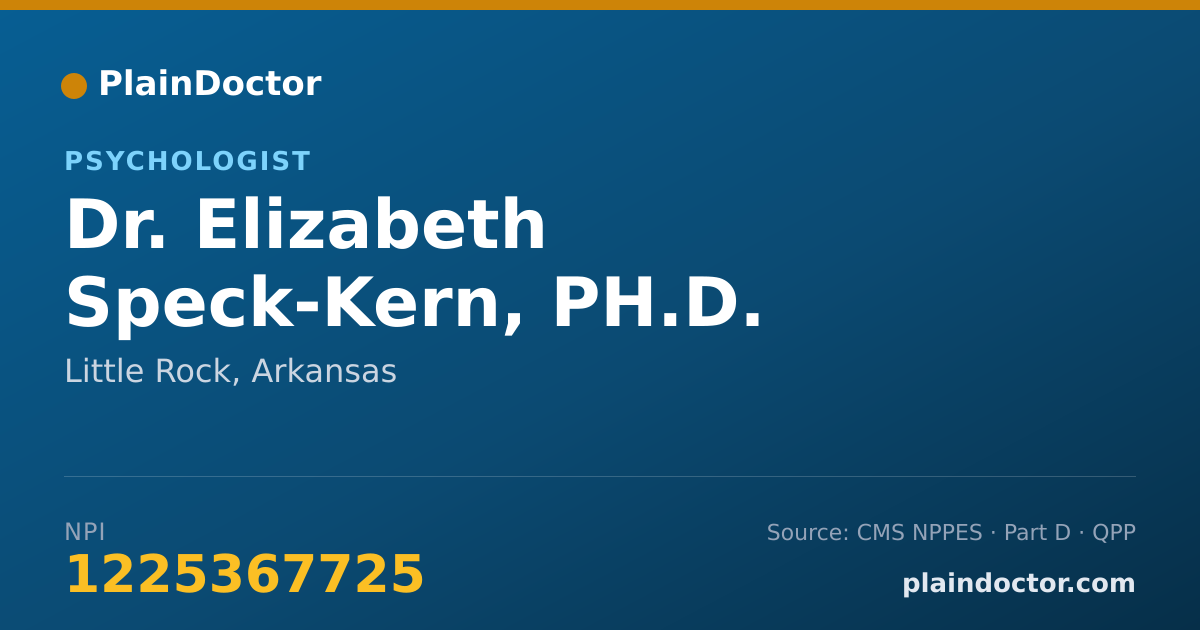 Shareable card for Elizabeth Speck-Kern, PH.D. - Psychologist, Little Rock, AR