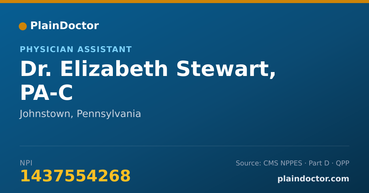 Shareable card for Elizabeth Stewart, PA-C - Physician Assistant, Johnstown, PA