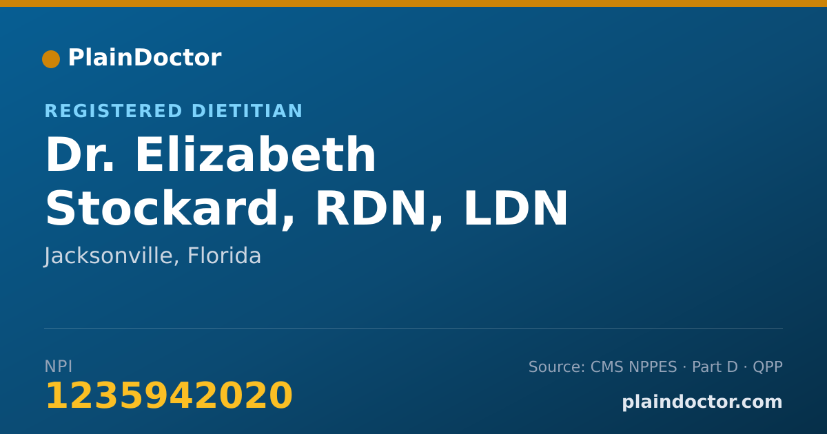 Shareable card for Elizabeth Stockard, RDN, LDN - Registered Dietitian, Jacksonville, FL