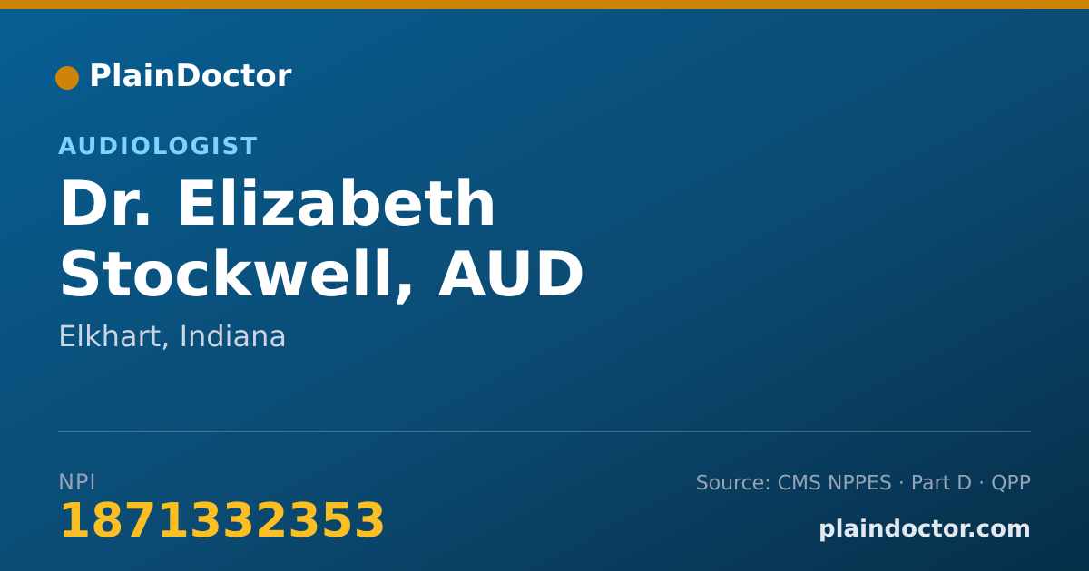 Shareable card for Elizabeth Stockwell, AUD - Audiologist, Elkhart, IN