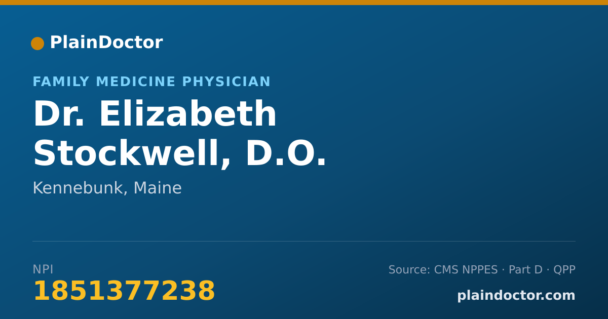 Shareable card for Elizabeth Stockwell, D.O. - Family Medicine Physician, Kennebunk, ME