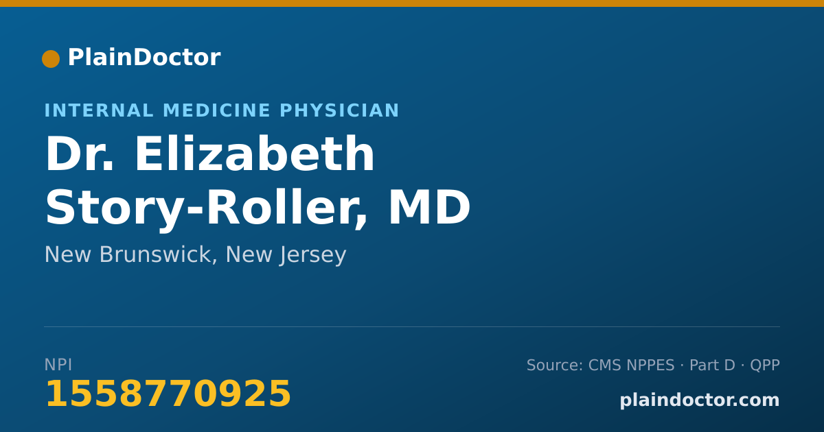 Shareable card for Elizabeth Story-Roller, MD - Internal Medicine Physician, New Brunswick, NJ