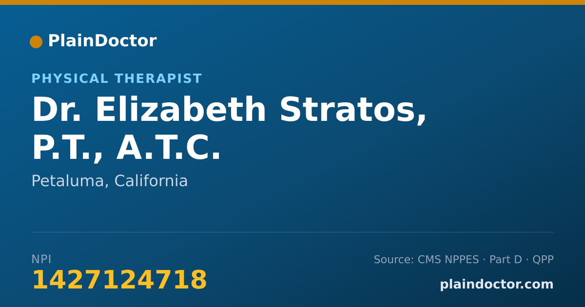 Shareable card for Elizabeth Stratos, P.T., A.T.C. - Physical Therapist, Petaluma, CA