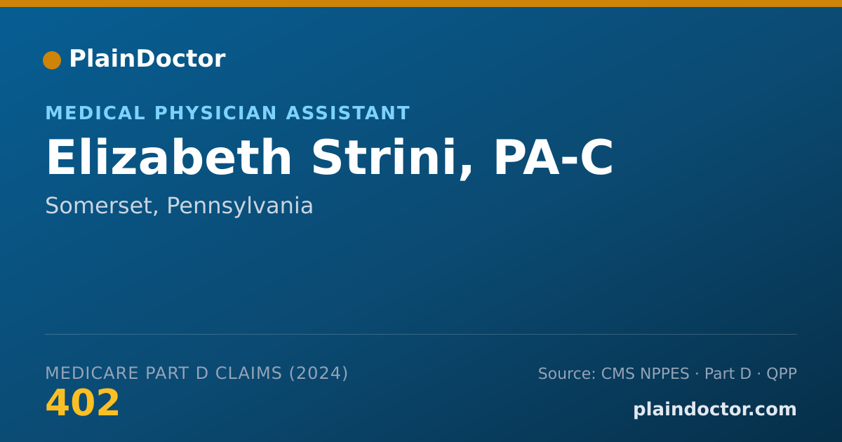 Shareable card for Elizabeth Strini, PA-C - Medical Physician Assistant, Somerset, PA