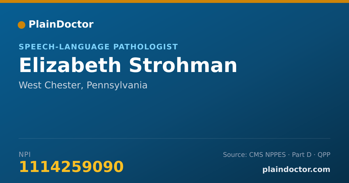 Shareable card for Elizabeth Strohman - Speech-Language Pathologist, West Chester, PA