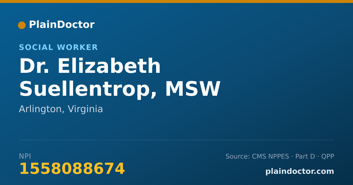 Shareable card for Elizabeth Suellentrop, MSW - Social Worker, Arlington, VA