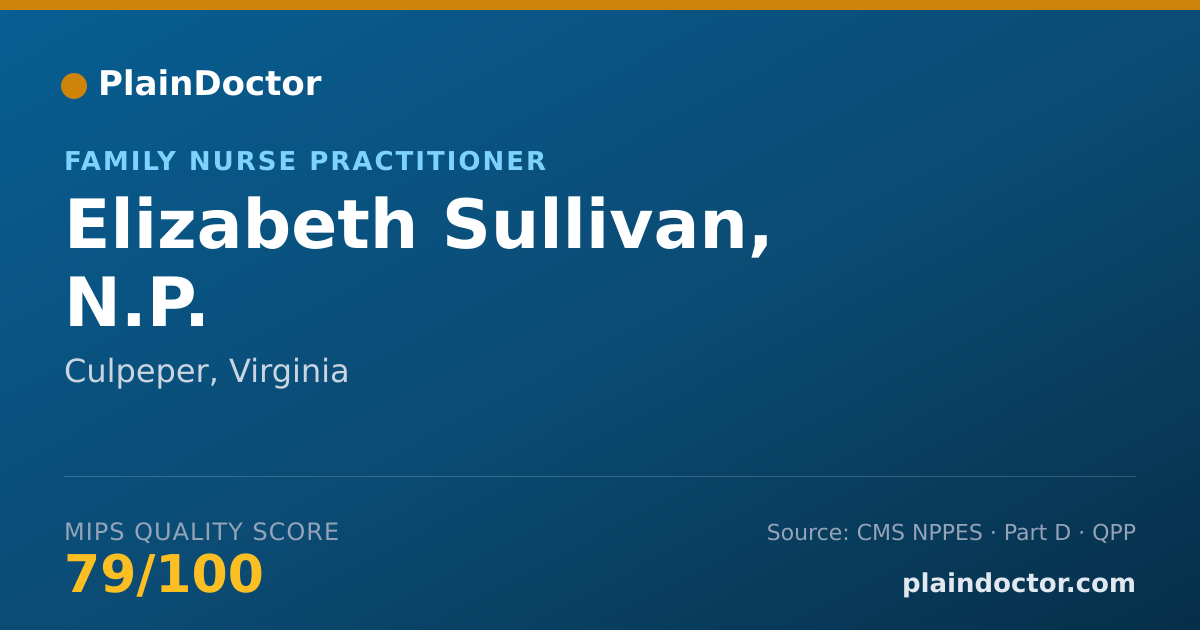 Shareable card for Elizabeth Sullivan, N.P. - Family Nurse Practitioner, Culpeper, VA