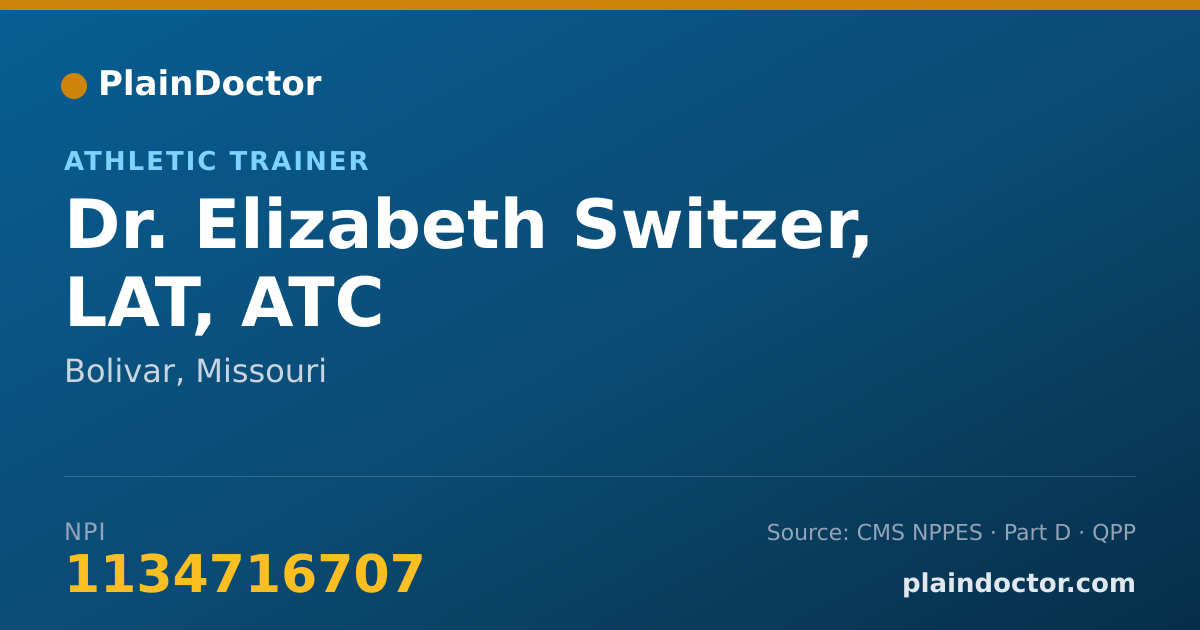 Shareable card for Elizabeth Switzer, LAT, ATC - Athletic Trainer, Bolivar, MO