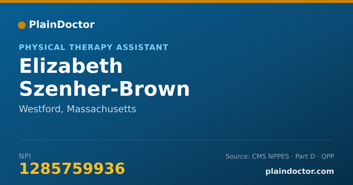 Shareable card for Elizabeth Szenher-Brown - Physical Therapy Assistant, Westford, MA