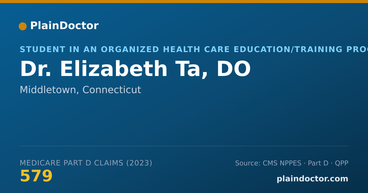 Shareable card for Elizabeth Ta, DO - Student in an Organized Health Care Education/Training Program, Middletown, CT