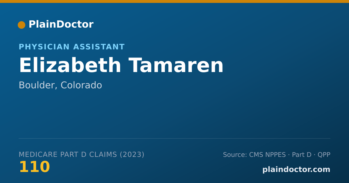 Shareable card for Elizabeth Tamaren - Physician Assistant, Boulder, CO