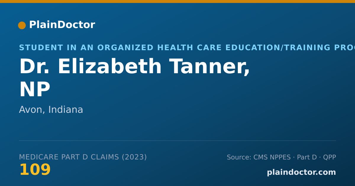 Shareable card for Elizabeth Tanner, NP - Student in an Organized Health Care Education/Training Program, Avon, IN