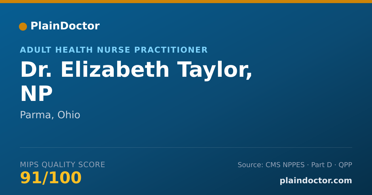 Shareable card for Elizabeth Taylor, NP - Adult Health Nurse Practitioner, Parma, OH