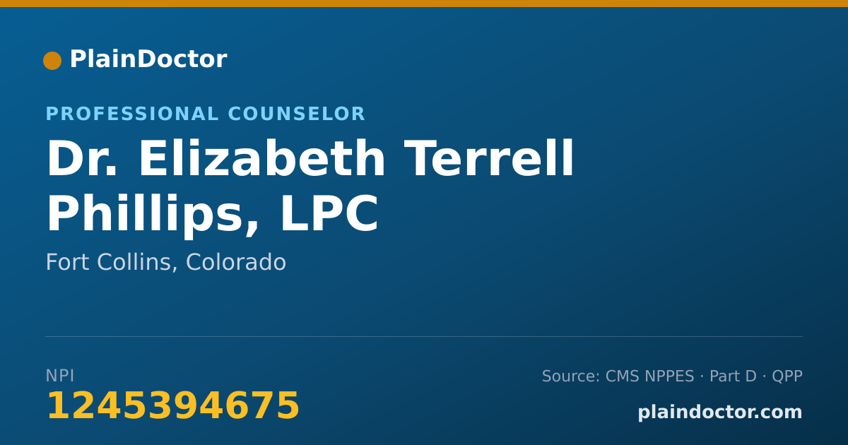 Shareable card for Elizabeth Terrell Phillips, LPC - Professional Counselor, Fort Collins, CO