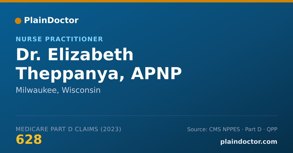 Shareable card for Elizabeth Theppanya, APNP - Nurse Practitioner, Milwaukee, WI